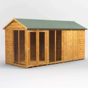 14X6 Power Apex Summerhouse Combi Including 6ft Side Store