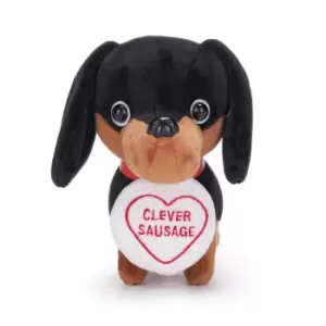 Swizzles Love Hearts Clever Sausage Dachshund Dog Soft Toy