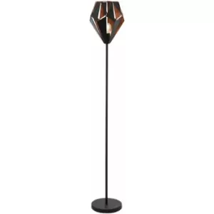 Loops - Floor Lamp Standing Light Black & Copper Shade 1 x 60W E27 Bulb Standard