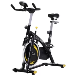 HOMCOM Steel Flywheel Belt Drive Exercise Bike Black/Yellow