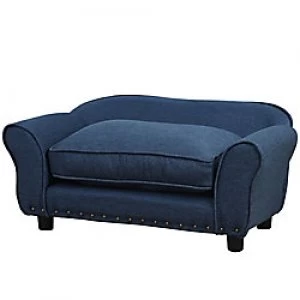 PawHut Pet Sofa Blue 410 mm x 740 mm x 325 mm