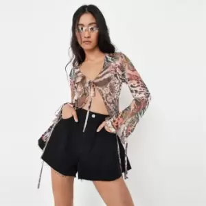 Missguided Floaty Denim Shorts - Black