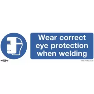 SS54V1 Mandatory Safety Sign - Wear Eye Protection When Welding - Self-Adhesive Vinyl - Sealey