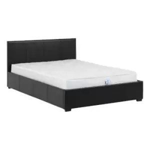 Seconique Waverley 4'6" Storage Bed - Black Pu