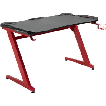 Homcom - Gaming Desk Computer Writing Table with Large Workstation for Home Office, 122 x 66 x 86cm, Black and Red