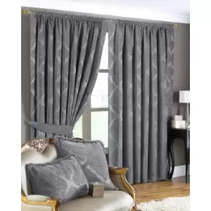 Riva Home Winchester Pencil Pleat Curtains (66x72 (168x183cm)) (Silver)