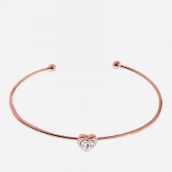 Ted Baker Womens Hasina Swarovski Crystal Heart Ultra Fine Cuff - Rose Gold/Crystal