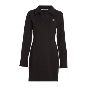 Calvin Klein Jeans Collar Label Rib Dress - Black