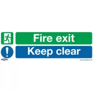 Worksafe SS18P10 Safety Sign Fire Exit Keep Clear - Rigid Plastic ...