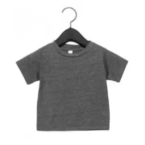 Bella + Canvas Baby Crew Neck T-Shirt (3-6 Months) (Dark Grey Heather)