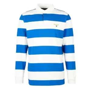 Barbour Mens Hollywell Stripe Rugby Shirt Whisper White XXL