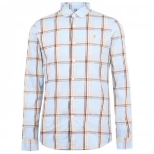 Farah Vintage Long Sleeve Check Shirt - 477 Neon Blue