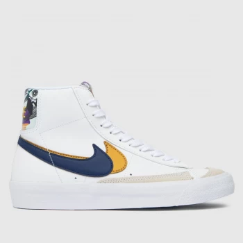 Nike White & Blue Blazer Mid 77 Se Trainers Youth