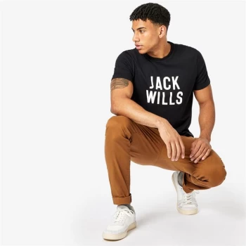 Jack Wills Waybridge Graphic Logo T-Shirt - Black