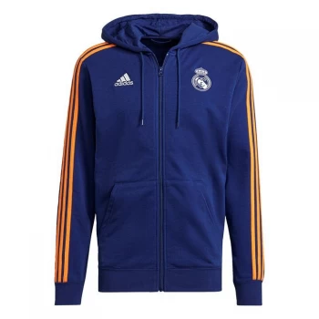 adidas Real Madrid 3-Stripes Full-Zip Hoodie Mens - Victory Blue / White / Lucky O