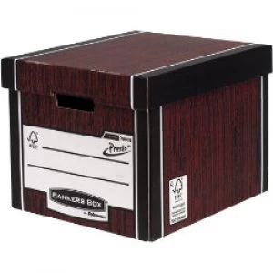 Fellowes Bankers Box Presto Tall Storage Box A4 Wood Grain Pack of 10