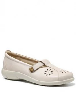 Hotter Nirvana Ladies Wide Fit T-Bar Shoes - Beige