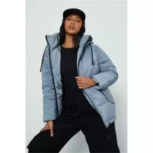 I Saw It First Silver Petite Hooded Puffer Coat - Metallics