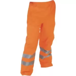 Yoko Mens Hi-Vis Waterproof Contractors Trousers / Pants (3XL) (Hi Vis Orange) - Hi Vis Orange