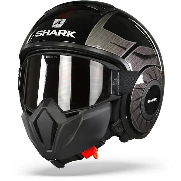 Shark Street Drak Tribute Rm Black Chrom Red KUR Jet Helmet XS