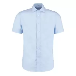 Kustom Kit Mens Premium Non Iron Short Sleeve Shirt (15.5inch) (Light Blue)