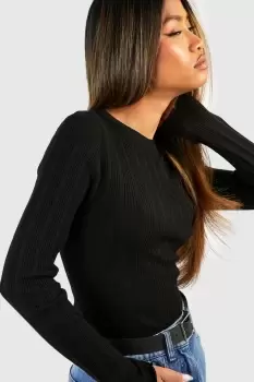 Mixed Rib Knitted Top