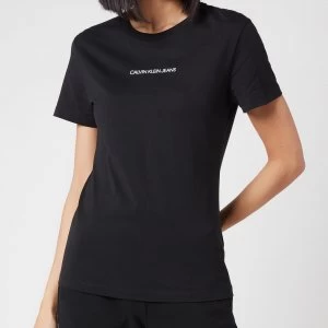 Calvin Klein Jeans Womens Back Monogram Crew Neck T-Shirt - Ck Black - L