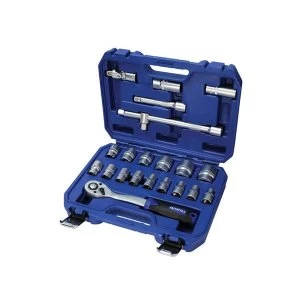 Faithfull Socket Set of 22 Metric 1/2in Drive