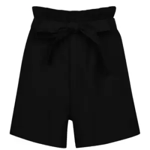 Firetrap High Waisted Paper Bag Shorts - Black