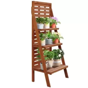 Three-Tier Plant Rack Outdoor Organiser Unit Ladder Design Storage