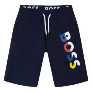 Boss Kids Boys Graphic Logo Swim Shorts In Navy - Size 4 Years