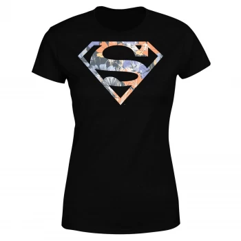 DC Originals Floral Superman Womens T-Shirt - Black - S