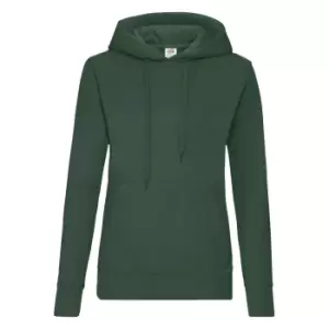 Fruit Of The Loom Ladies Lady Fit Hooded Sweatshirt / Hoodie (XS) (Bottle Green)