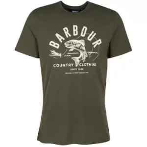 Barbour Mens Country Clothing Tee Forest Large