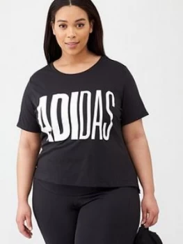 adidas Univ Tee - Black, Size 4X, Women