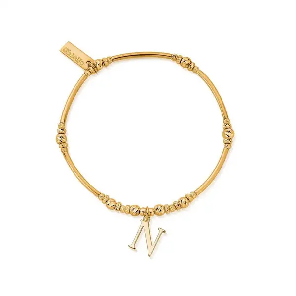 ChloBo Gold Iconic Initial Bracelet - Letter N