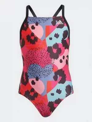 adidas Flower Swimsuit, Black, Size 11-12 Years, Women