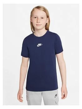 Nike Boys NSW Repeat Short Sleeve T-Shirt - Navy, Size XL