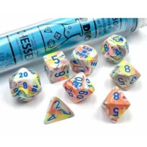 Festive Polyhedral Kaleidoscope/Blue Lab 7-Die Set