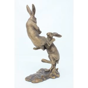 Reflections Fighting Hares Figurine By Lesser & Pavey