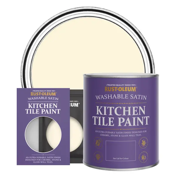 Rust-Oleum Kitchen Tile Paint, Satin Finish - CLOTTED CREAM - 750ml