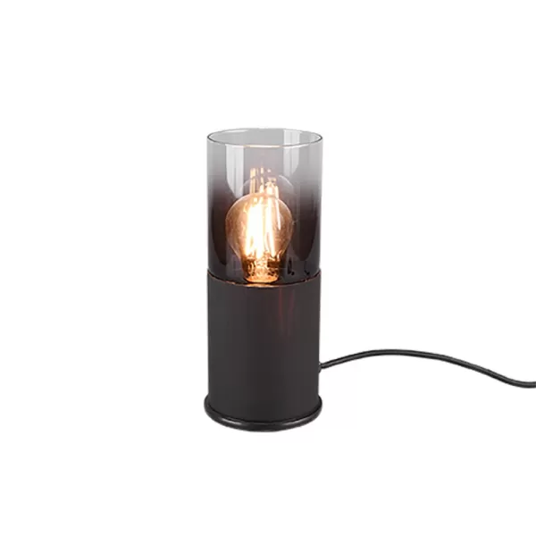 Robin Modern Cylindrical Table Lamp Black Matt