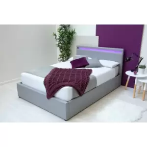 Crazy Price Beds Stanlake LED Light Grey Fabric Ottoman Small Double Bed