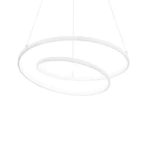 OZ Dimmable Swirl 80cm Integrated LED Pendant Ceiling Light White, 3000K