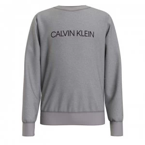 Calvin Klein Junior Boys Institutional Crew Sweatshirt - Grey PZ2