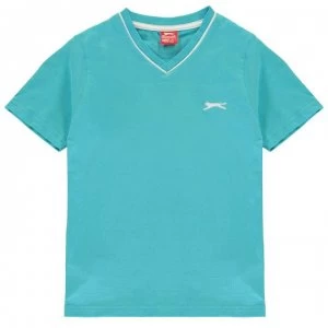 Slazenger V Neck T Shirt Junior Boys - Bright Blue