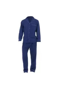 Plain Long Sleeve Shirt & Trouser Bottoms Nightwear Pyjama Set