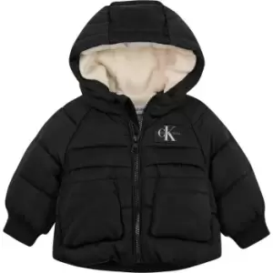 Calvin Klein Jeans Hooded Puffer Jacket - Black