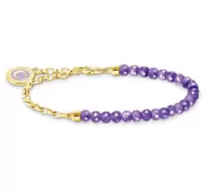 Thomas Sabo A2130-427-13-L19V Yellow Gold Plated Violet Bead Jewellery