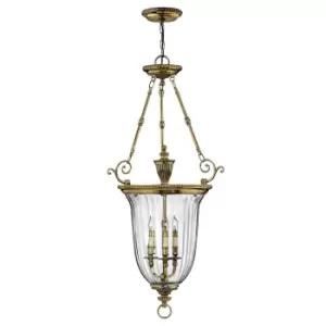 3 Bulb Ceiling Pendant Light Fitting Burnished Brass LED E14 60W Bulb